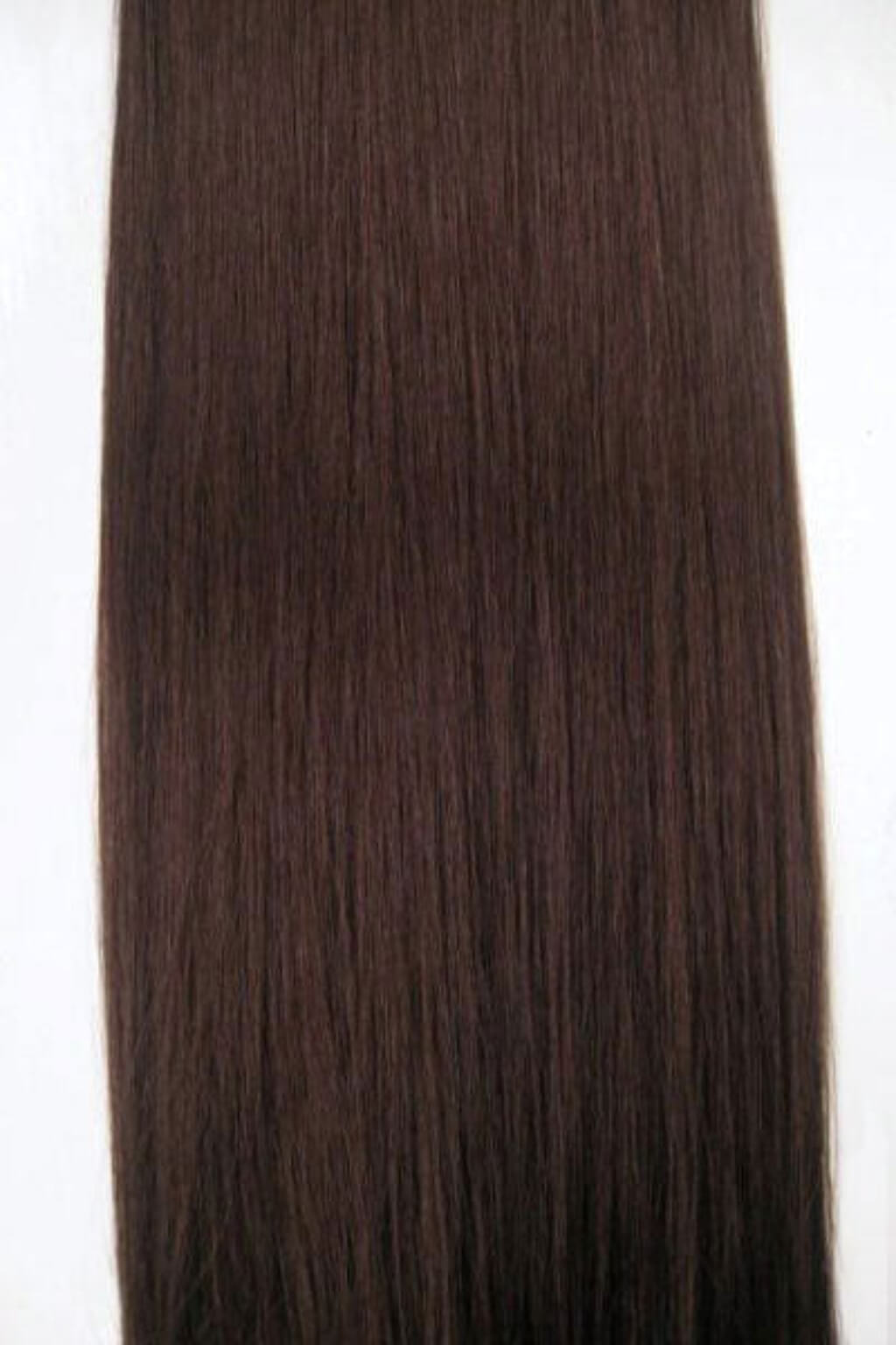 Clip-in hair extensions, 6 piece, full head, 150g reddish brown 33