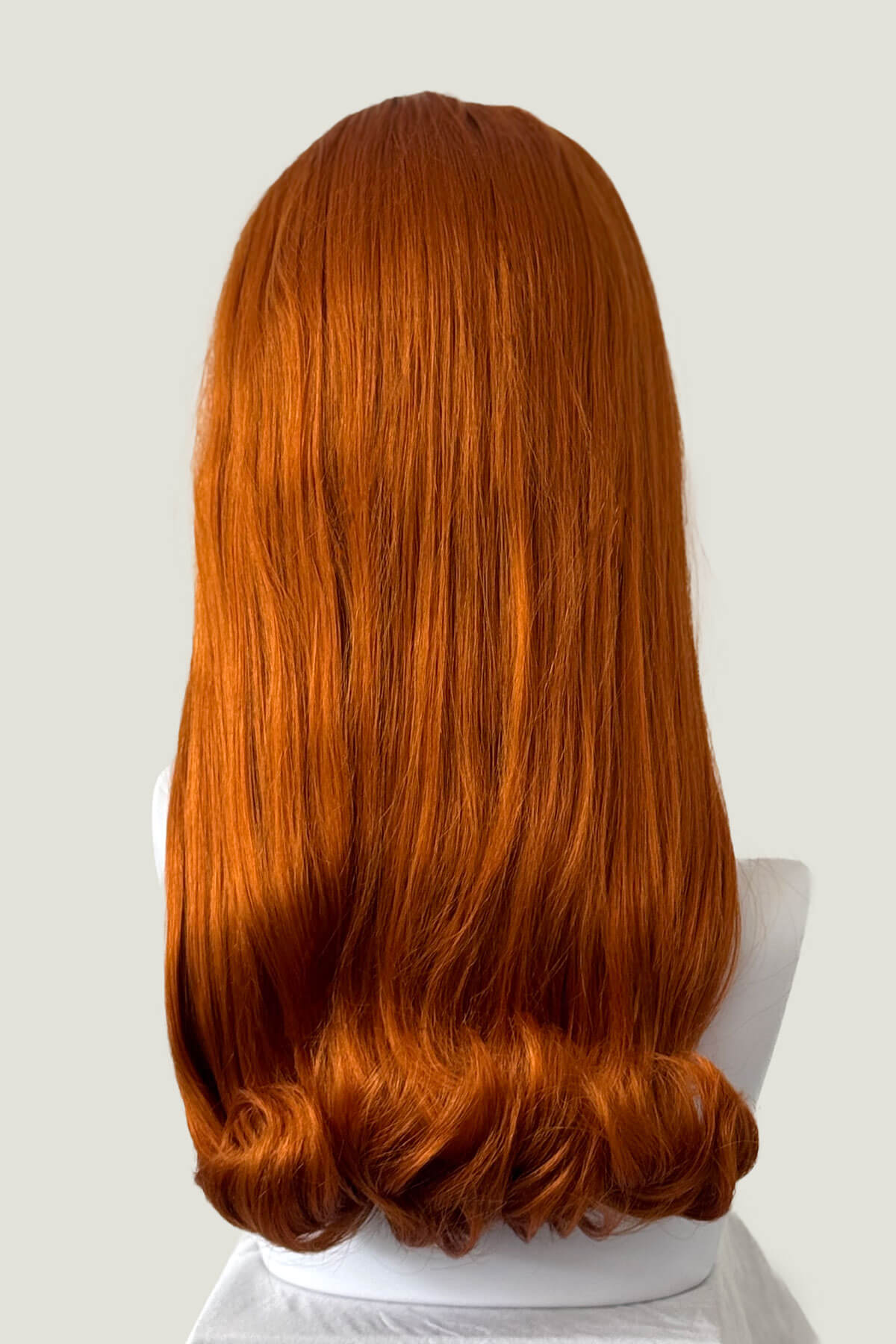 1960s Retro high crown, half wig hairpiece, long with hair flip: Priscilla ginger
