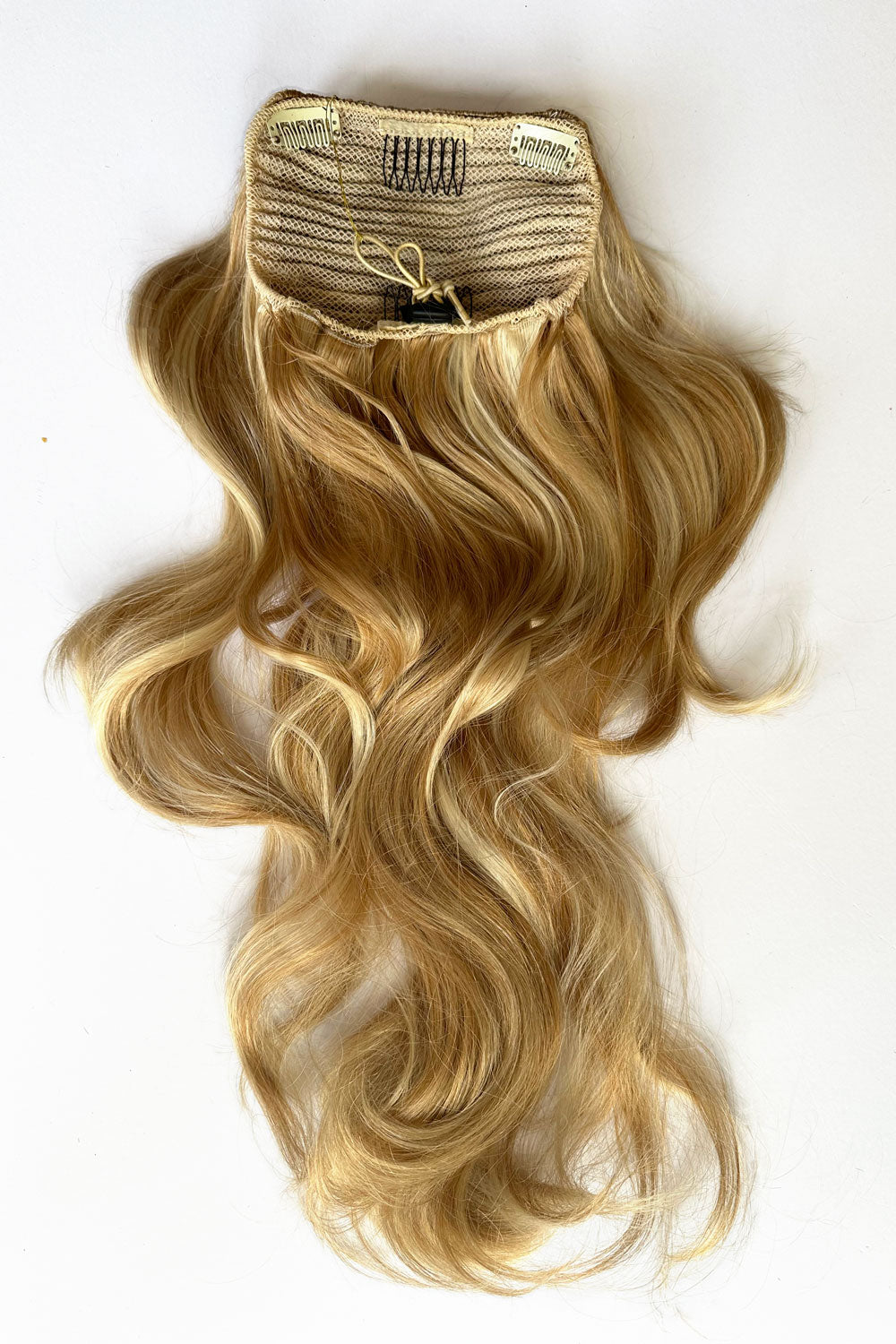 Double volume hairpiece extension: Naomi warm blonde 24BH613