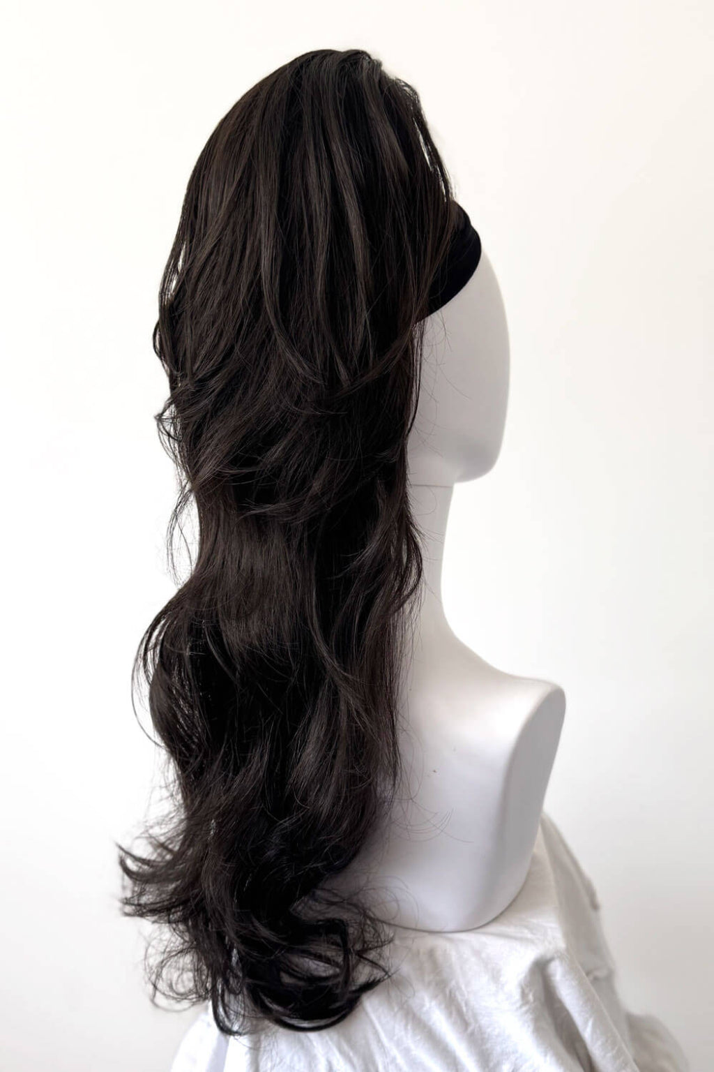 Clip-in ponytail hairpiece extension: Olivia dark brown 4