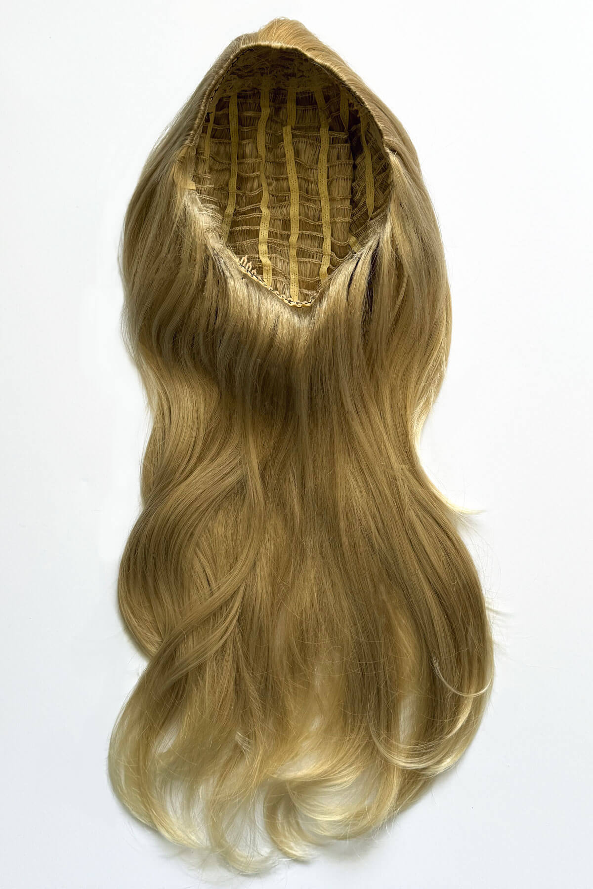 Long blonde half wig hairpiece (3/4 wig) loose curls: Frankii blonde 613T24