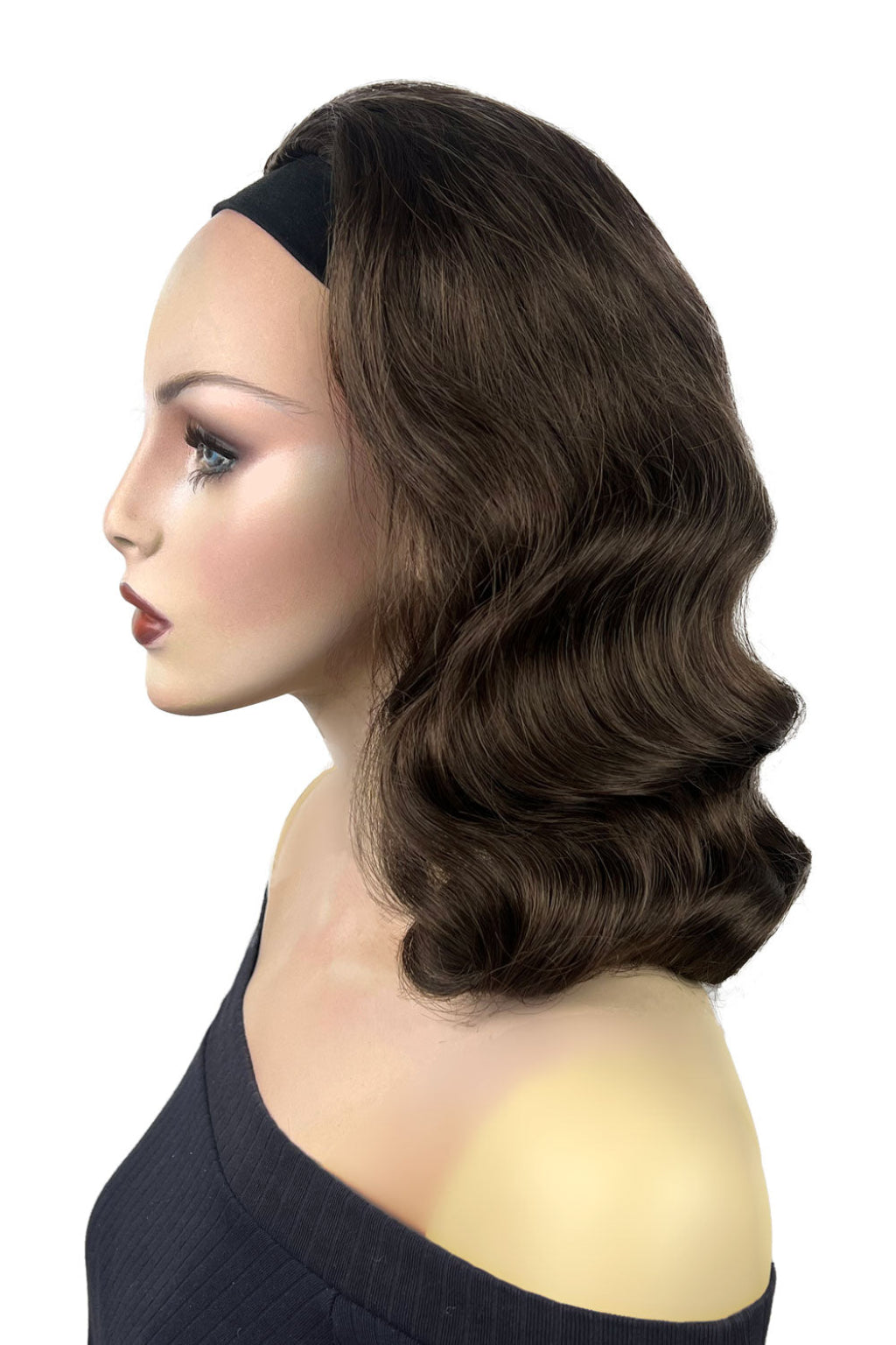 1950s style half wig hairpiece with deep finger waves: Deborah brown 8