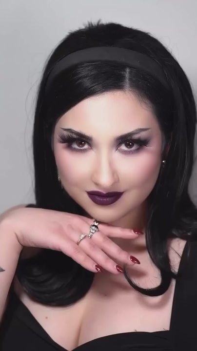 1960s half wig hairpiece, flicked, hair flip: Philippa black 1B video