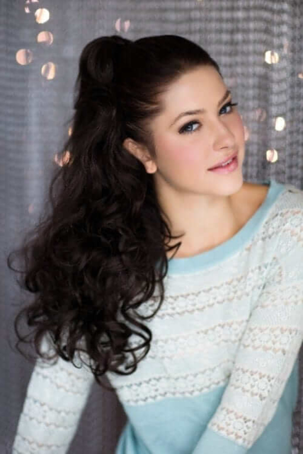 Long wavy ponytail hairpiece extension: Tiffany