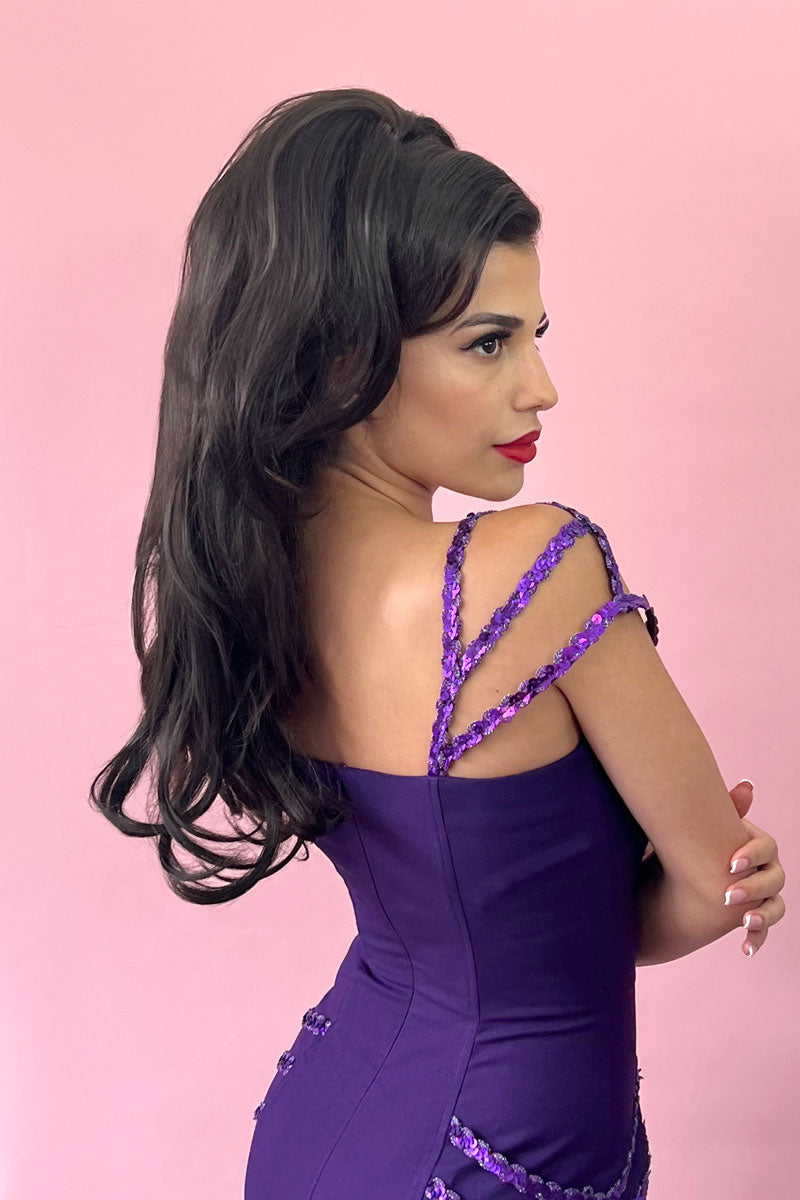 Double volume hairpiece extension: Naomi dark brown 4