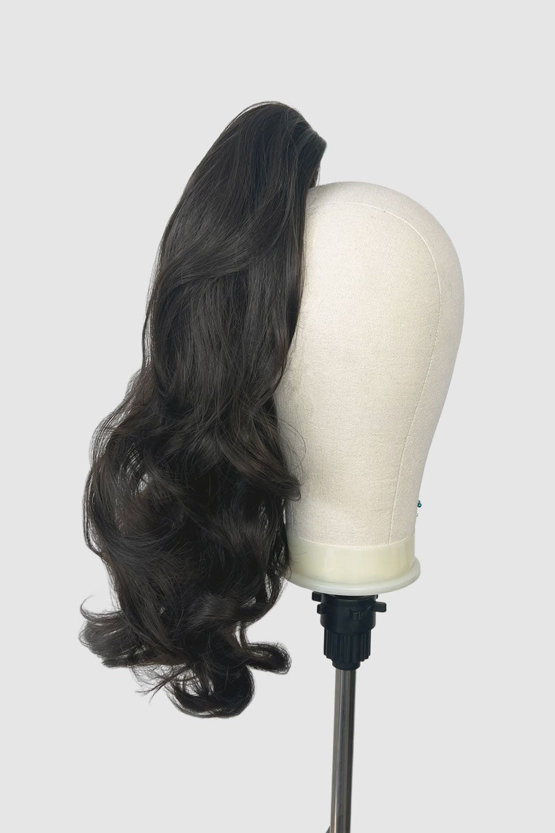 Long ponytail hairpiece, clip-in: Sapphire : dark brown 4