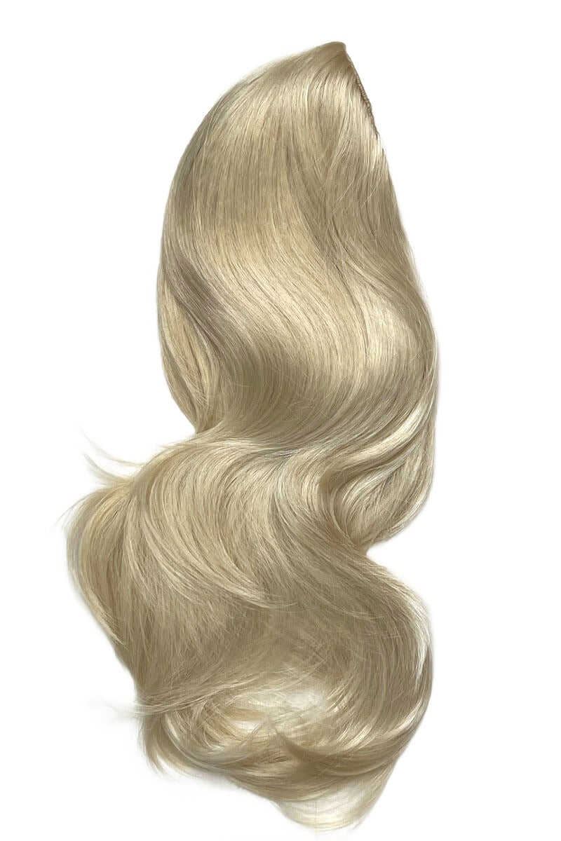 Blonde half wig hairpiece (3/4 wig), gently layered: Sabrine champagne blonde 613