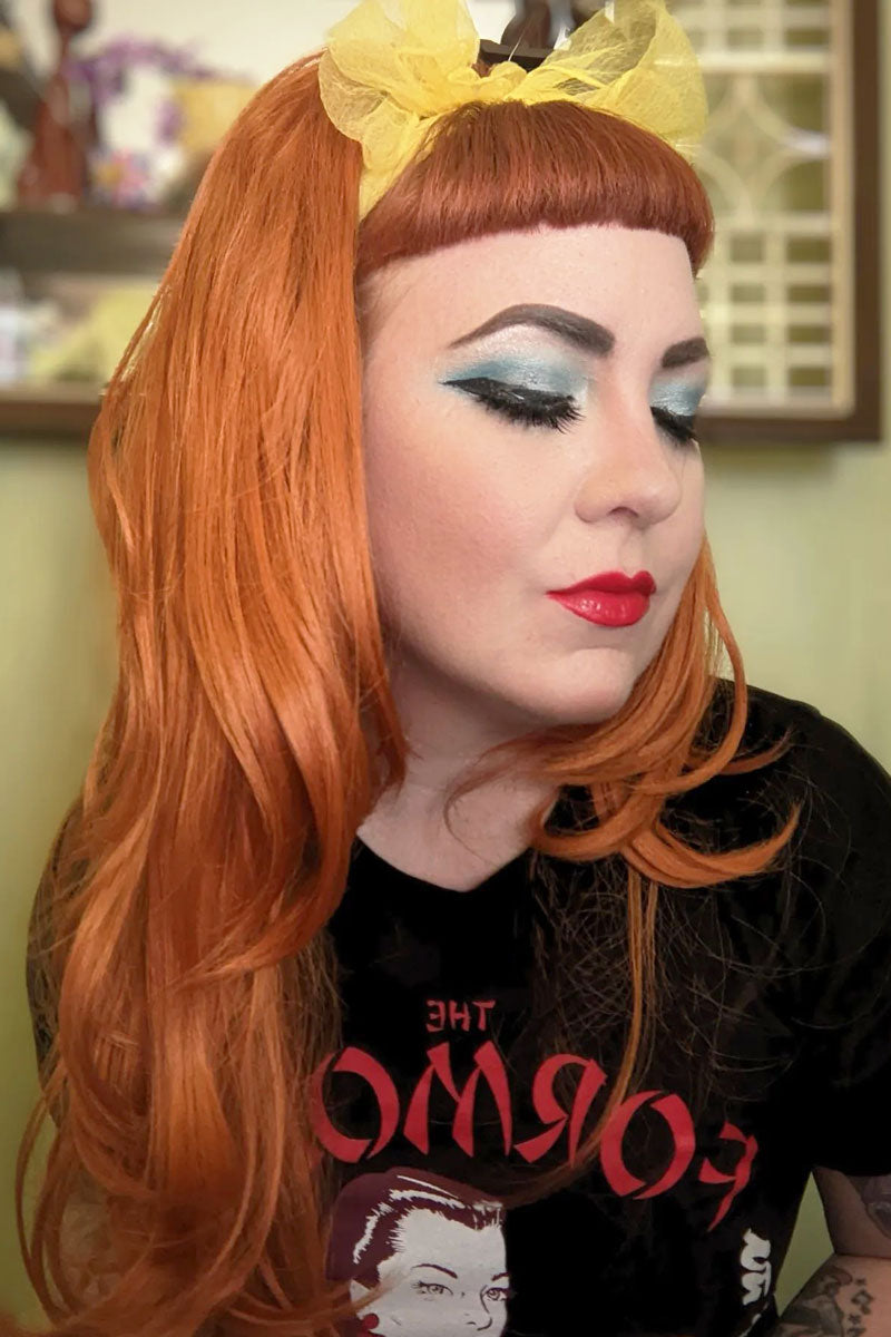 High crown long, wavy half wig and volume ring ginger: Bardot ginger