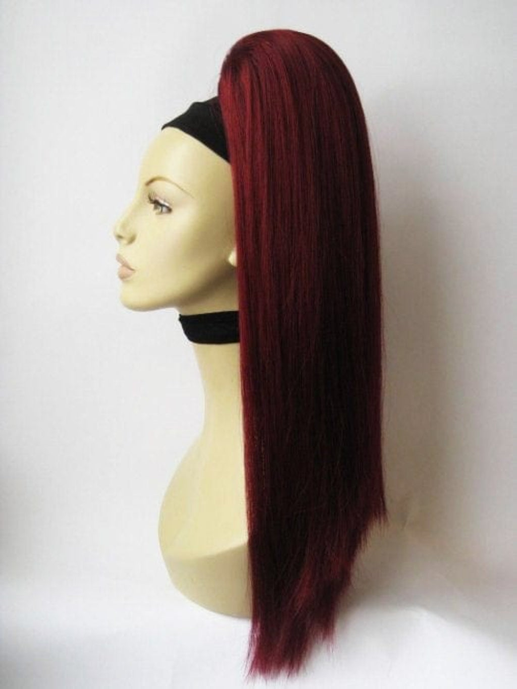 Straight ponytail hairpiece, long extension: Tara cherry 39