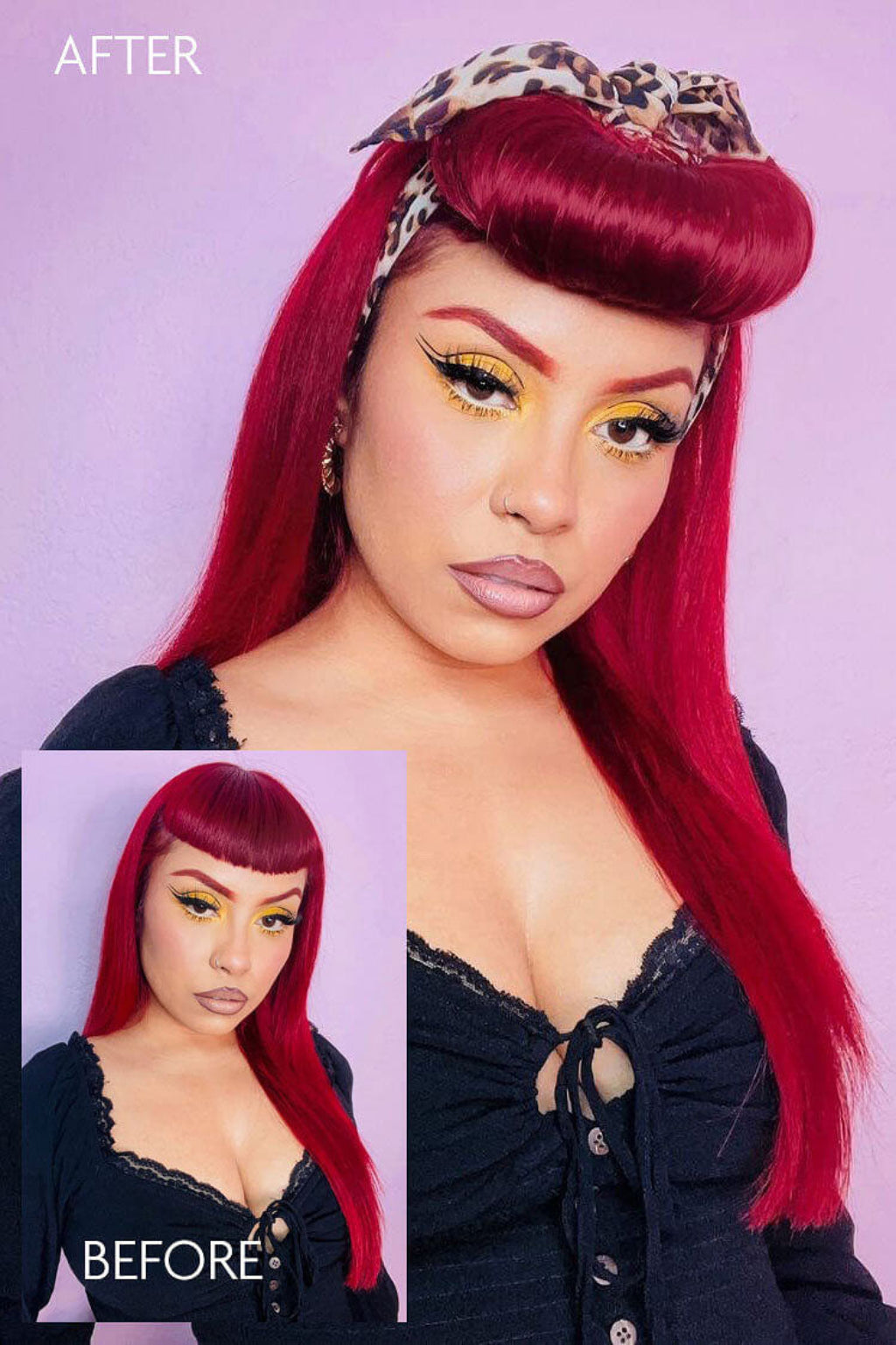 Bumper bangs pack - vintage 40s 50s fringe roll: Lena dark chocolate brown 6