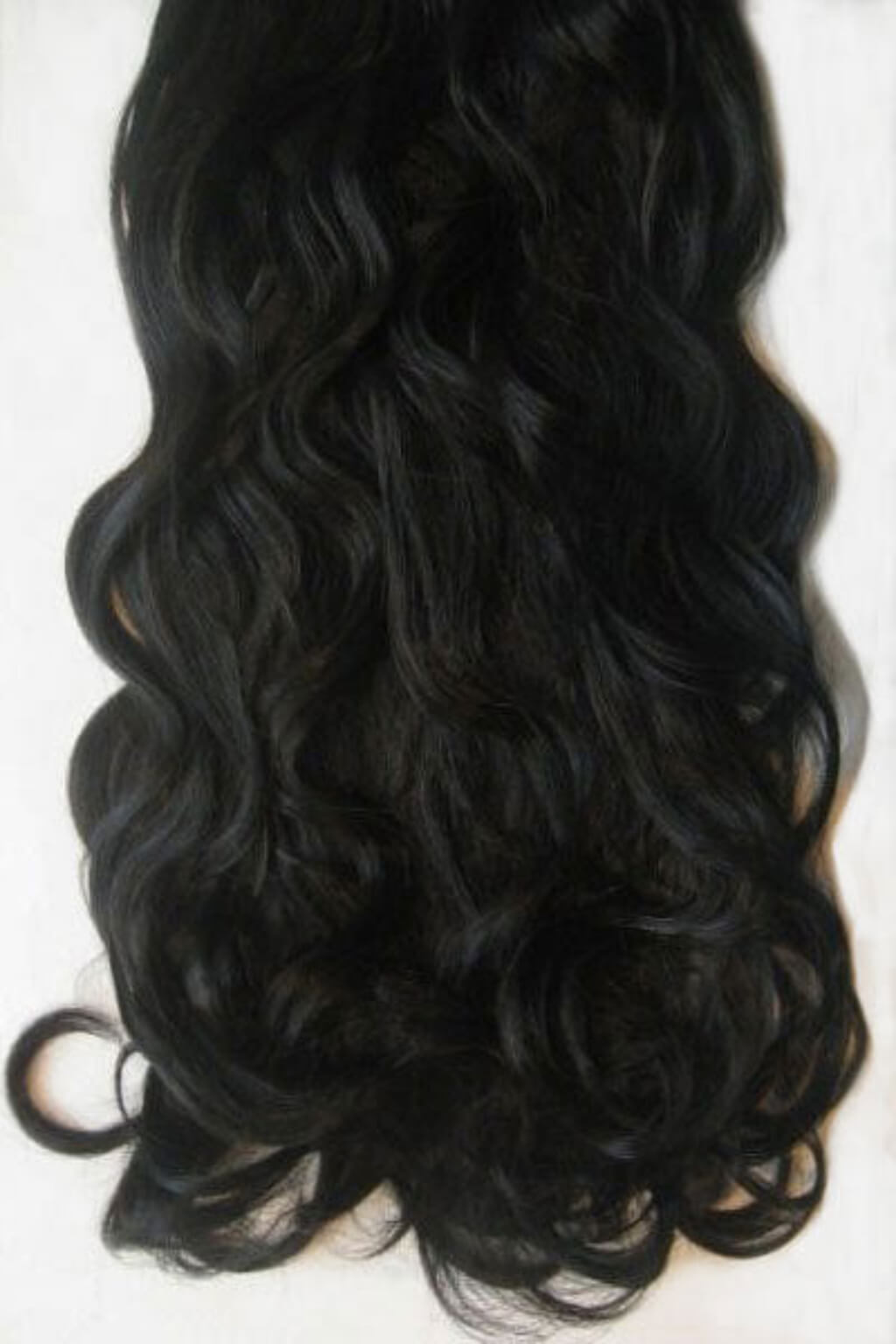 Clip-in hair extensions, 6 piece, full head, 150g black 1b