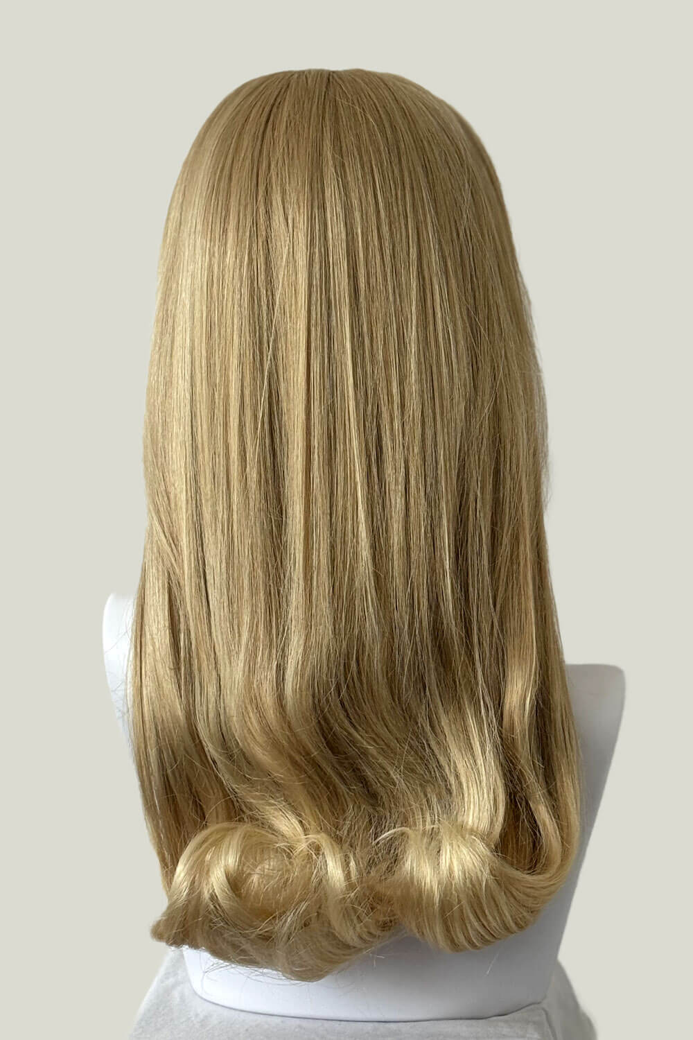 1960s Retro high crown, half wig hairpiece, long with hair flip: Priscilla blonde 613T24