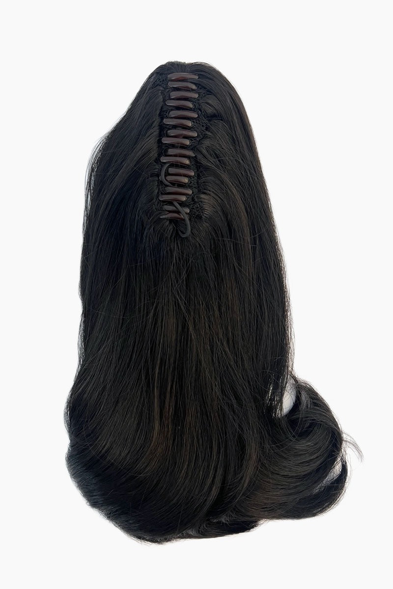 Ponytail hairpiece, shoulder length with flick/flip, retro 1960s style: Ariana Black 1B