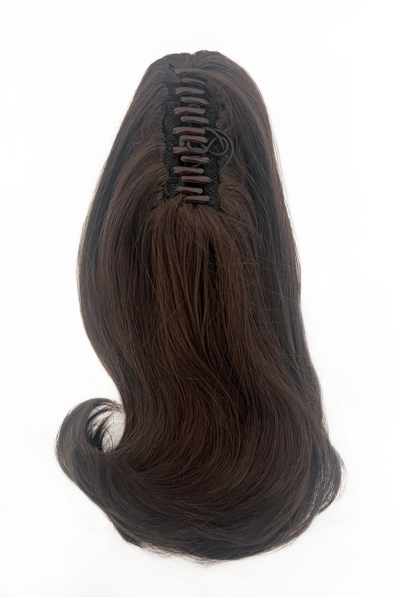 Ponytail hairpiece, shoulder length with flick/flip, retro 1960s style: Ariana Dark chocolate brown 6