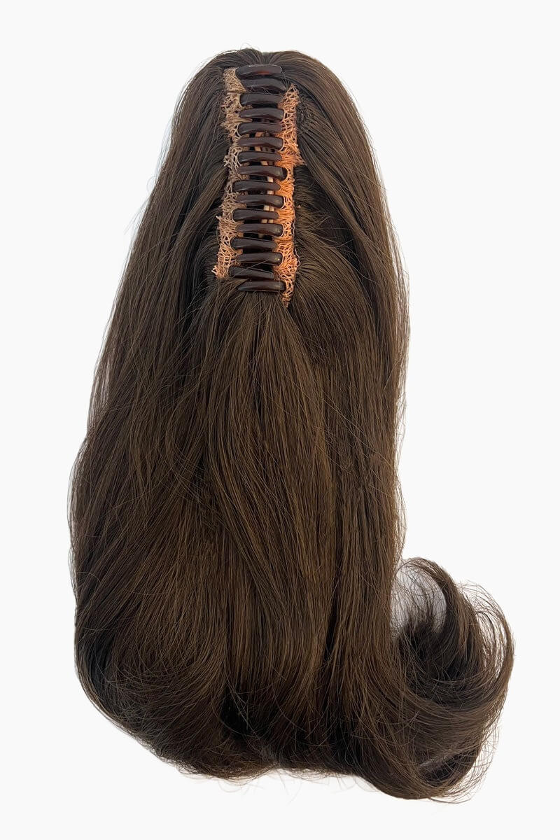 Ponytail hairpiece, shoulder length with flick/flip, retro 1960s style: Ariana chestnut brown 8