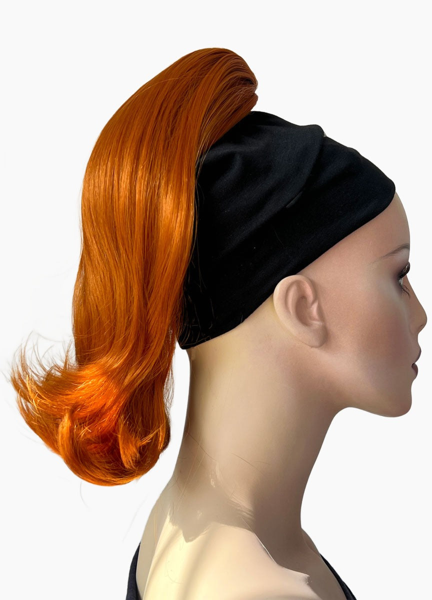Ponytail hairpiece, shoulder length with flick/flip, retro 1960s style: Ariana Ginger