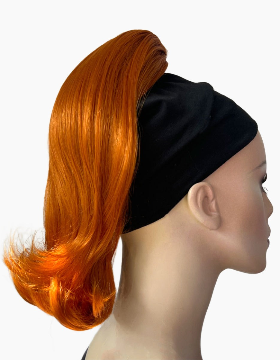 Ponytail hairpiece, shoulder length with flick/flip, retro 1960s style: Ariana Ginger