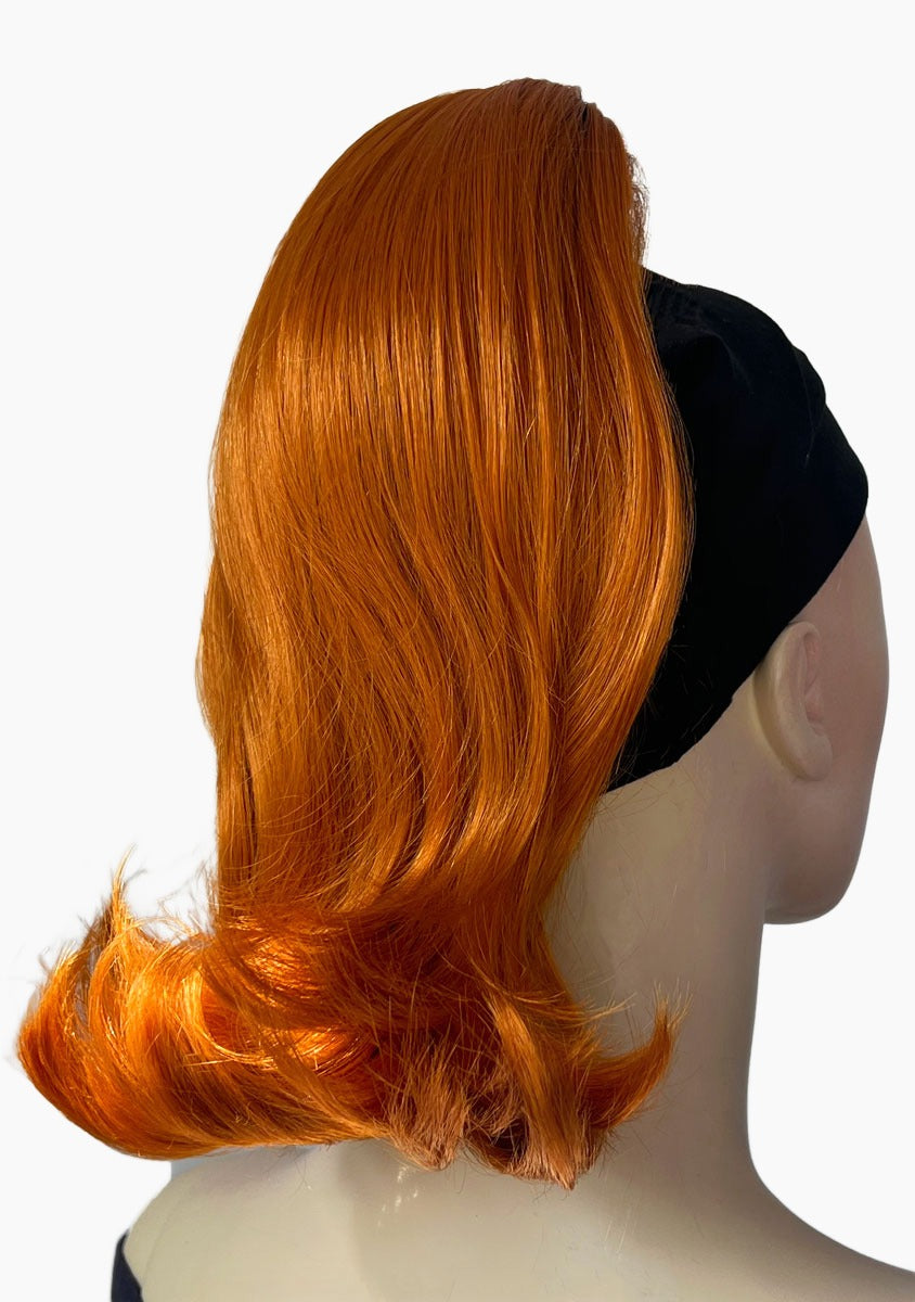 Ponytail hairpiece, shoulder length with flick/flip, retro 1960s style: Ariana Ginger