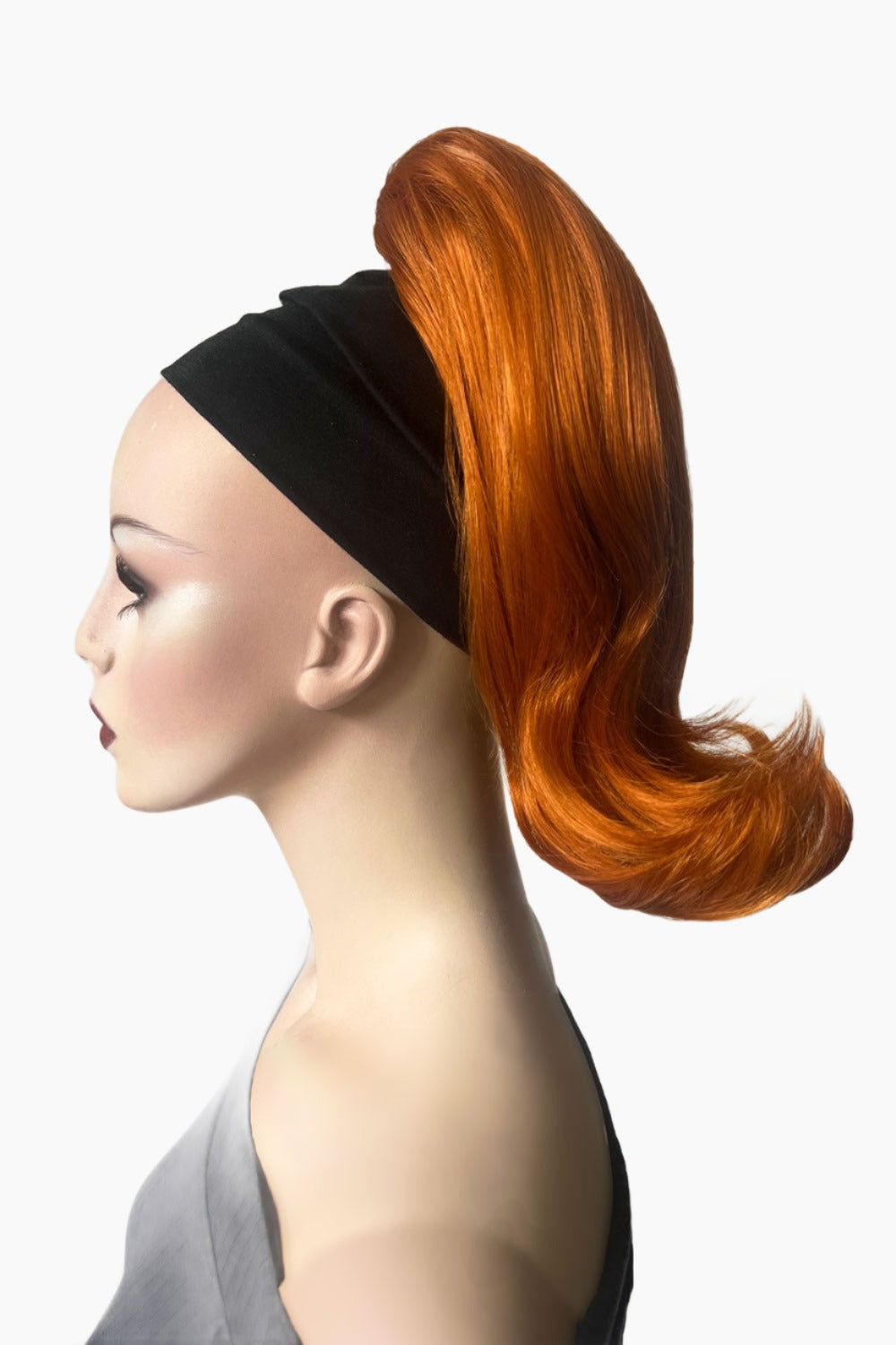Ponytail hairpiece, shoulder length with flick/flip, retro 1960s style: Ariana Ginger