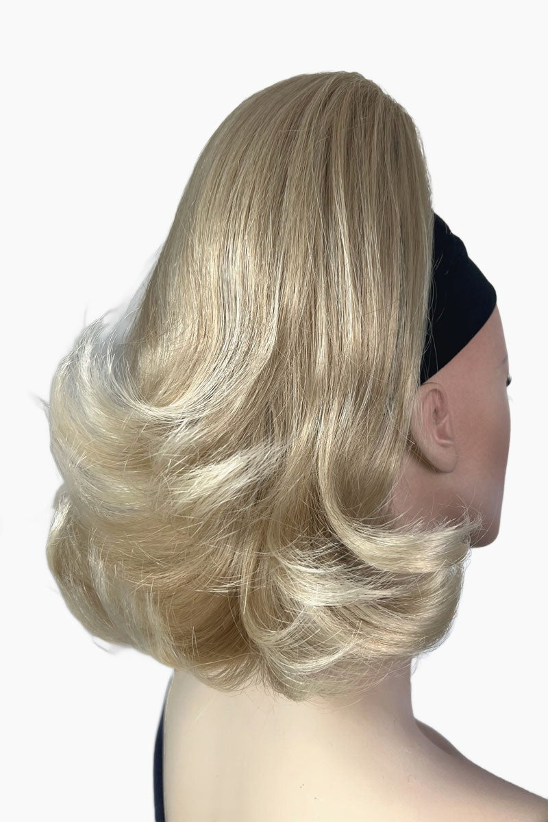 Ponytail hairpiece, shoulder length with flick/flip, retro 1960s style: Ariana blonde 613T24