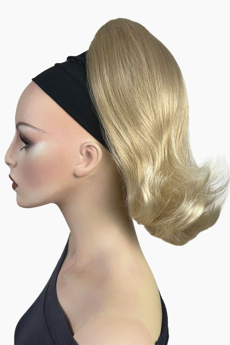 Ponytail hairpiece, shoulder length with flick/flip, retro 1960s style: Ariana blonde 613T24