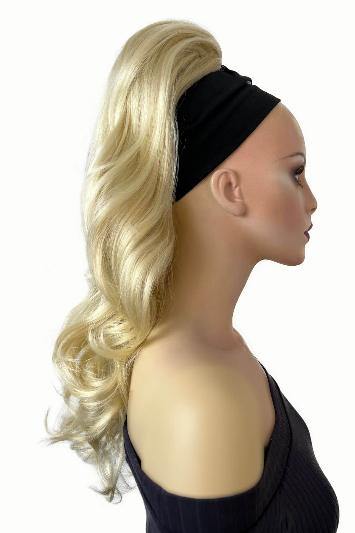 Curly ponytail hairpiece extension: Katy blonde 613
