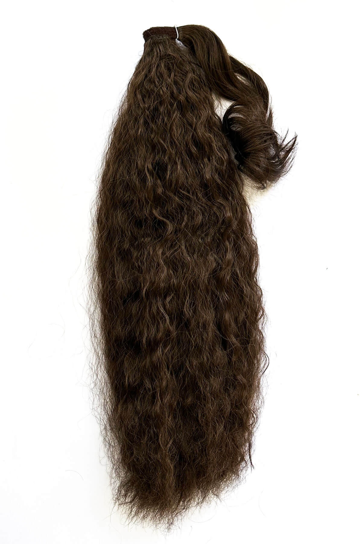Extra long ponytail extension with long loose spirals: Kaia chestnut brown 8