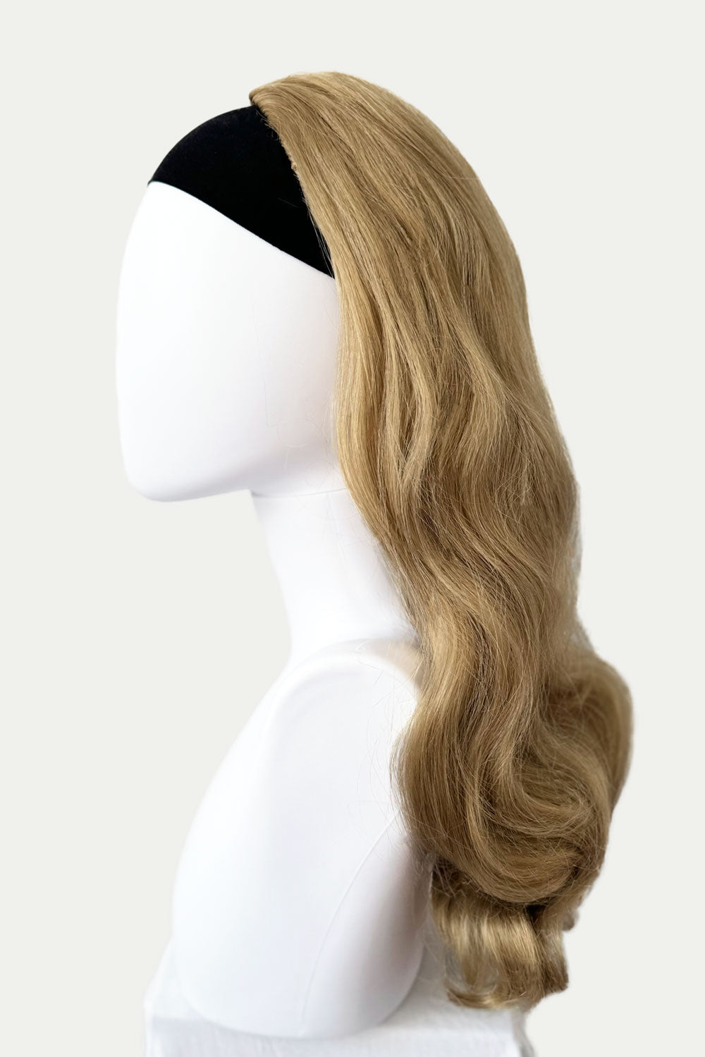1950s style half wig hairpiece with beautiful waves: Morgana blonde 24H613