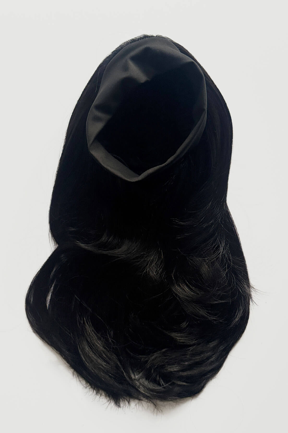 Headband half wig hairpiece, long and straight: Isla black 1B