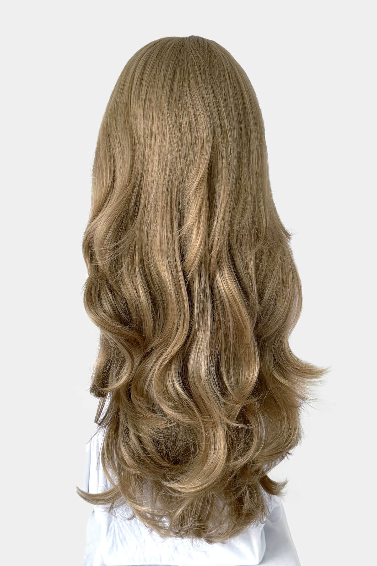 Long blonde half wig hairpiece (3/4 wig) loose curls: Frankii ash blonde 24