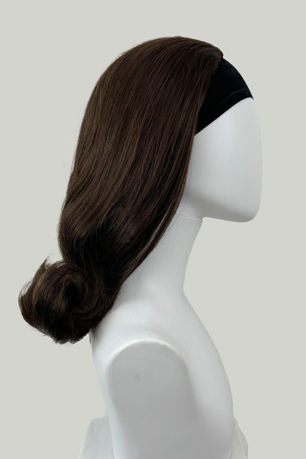 1960s half wig hairpiece, flicked, hair flip: Philippa chestnut brown 8