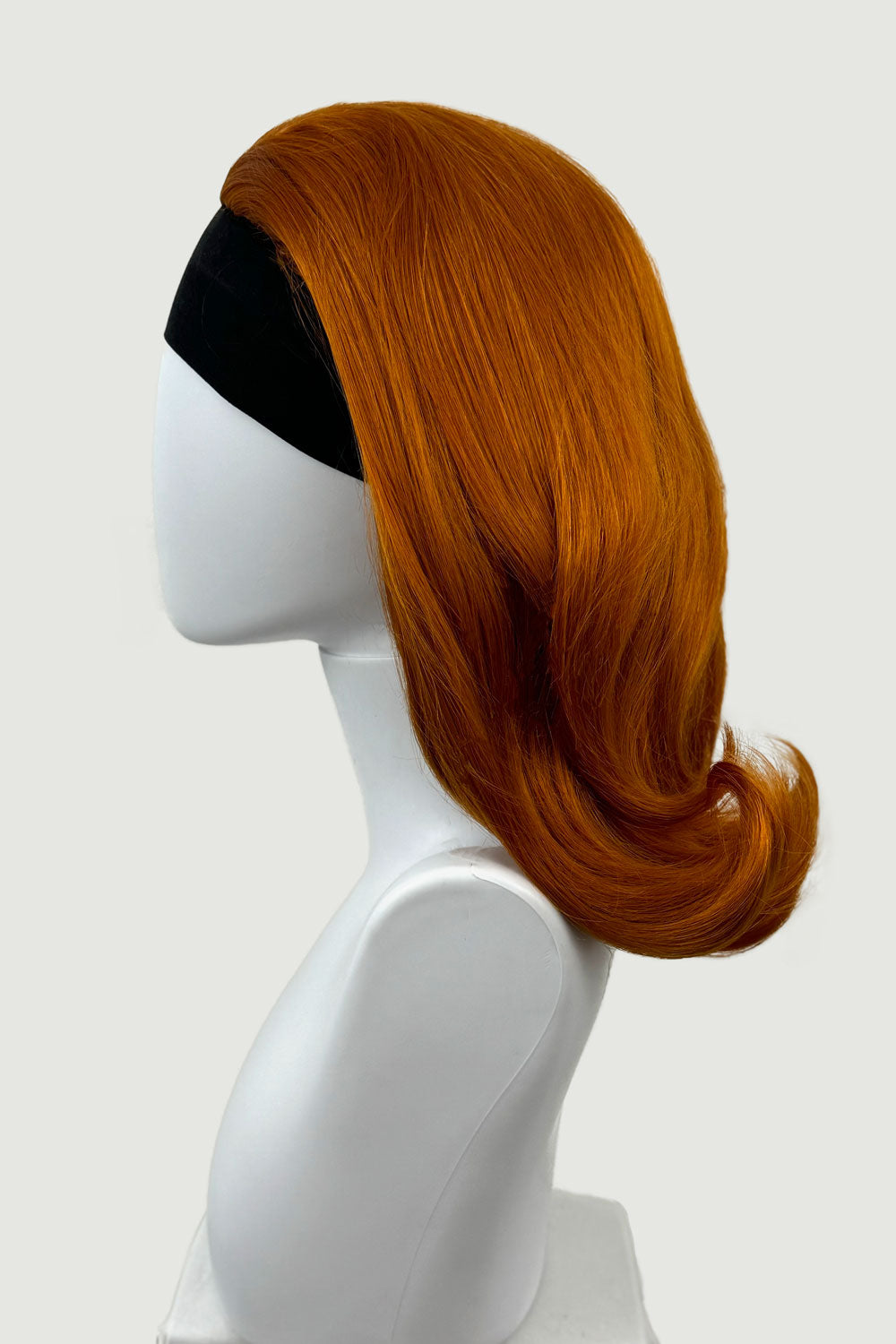 1960s half wig hairpiece, flicked, hair flip: Philippa ginger