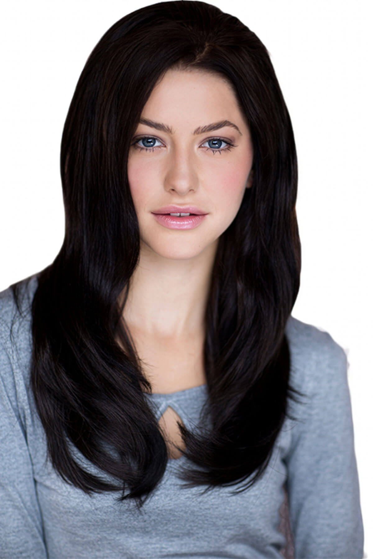 Brown half wig hairpiece (3/4 wig), gently layered: Briar dark brown 4