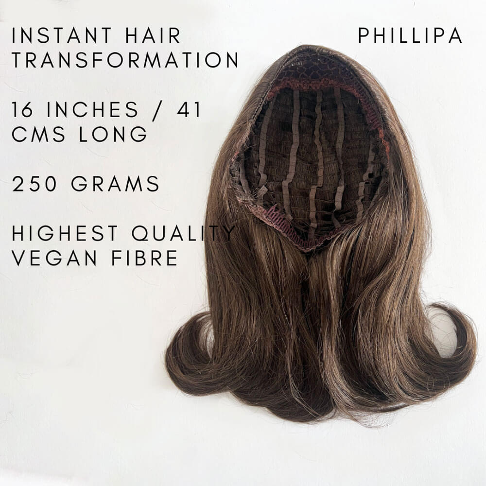1960s half wig hairpiece, flicked, hair flip: Philippa blonde 613T24