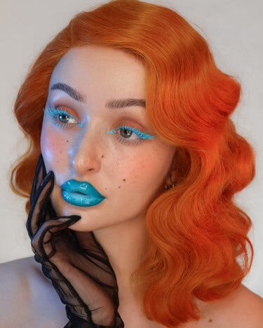 Ginger pinup lace front wig, Dita Von Teese style vintage style wig with finger waves Lula