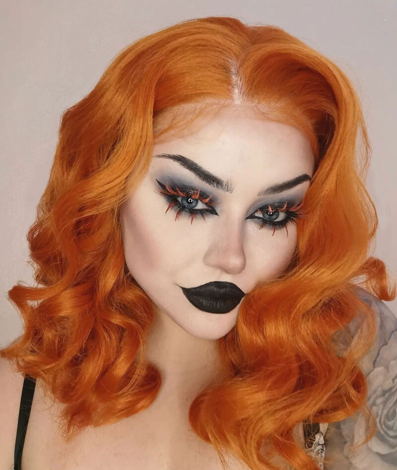 Ginger pinup lace front wig, Dita Von Teese style vintage style wig with finger waves Lula