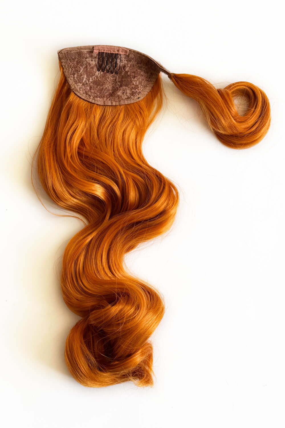 Long ponytail hairpiece with vintage waves: Kitrysha - ginger