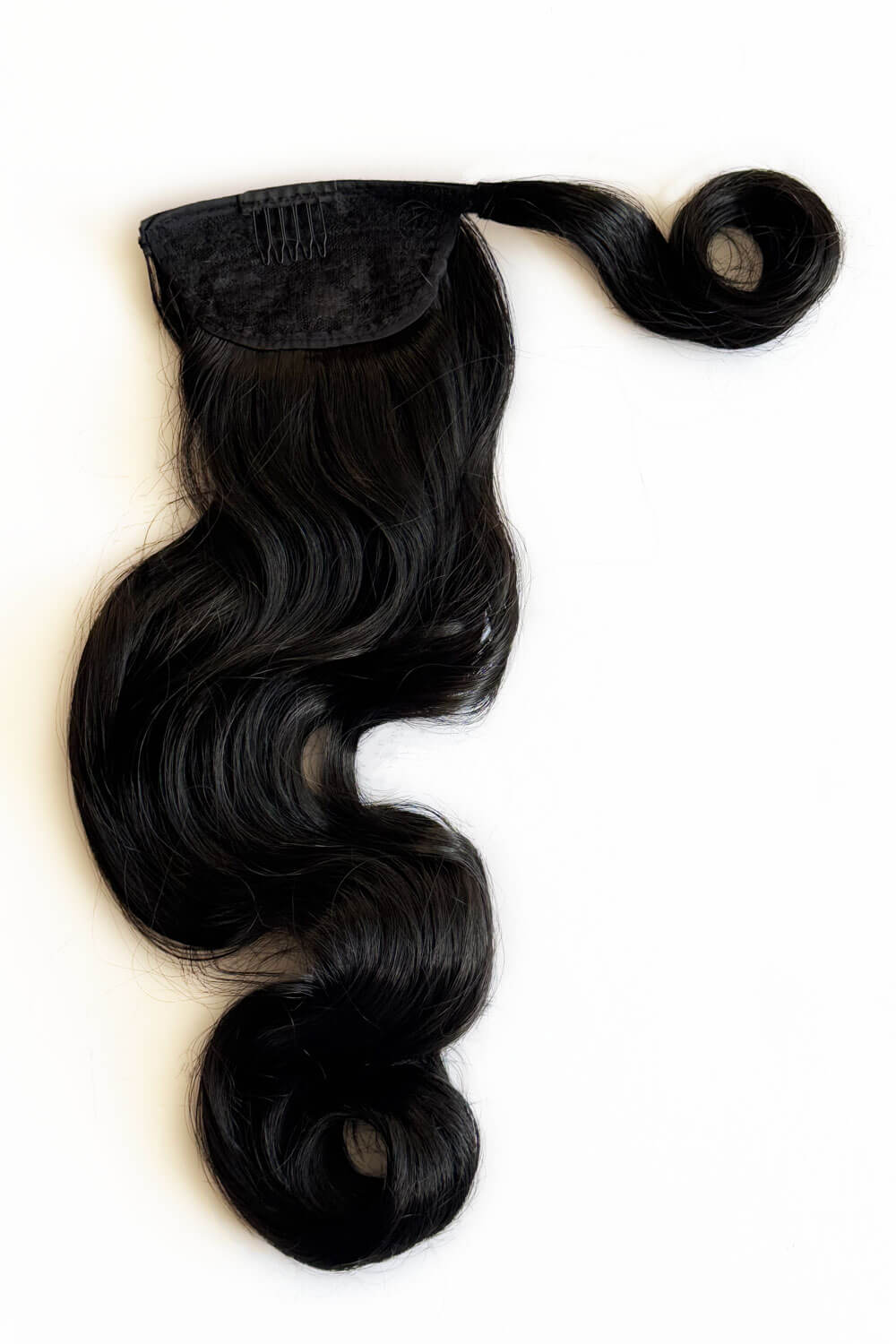 Long ponytail hairpiece with vintage waves: Kitrysha - Black 1B 