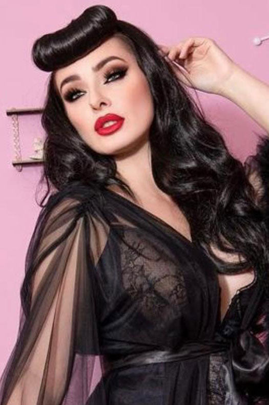 Bumper bangs pack - vintage 40s 50s fringe roll: Lena black 1B
