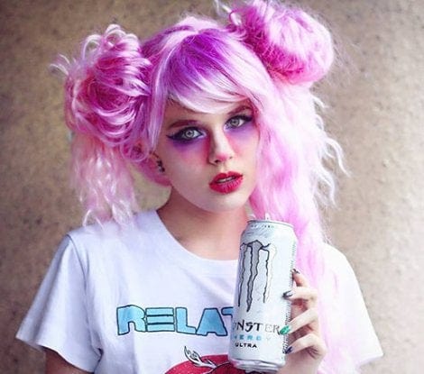 Annabelle's Wigs synthetic wig Crimped pink wig, long, in two colour pink ombre: Peony