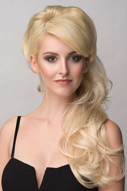 Double volume hairpiece extension: Naomi creamy blonde 613