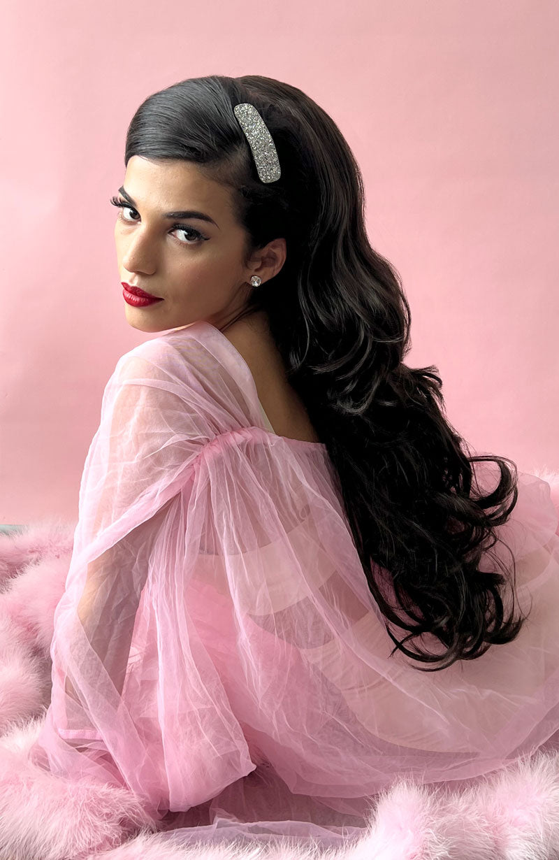High crown long layered half wig and volume ring Helena
