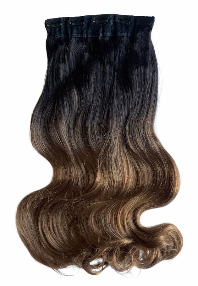 1 piece, wavy, synthetic hair extension, 20", 200g  dark brown to light brown ombre 4TN27