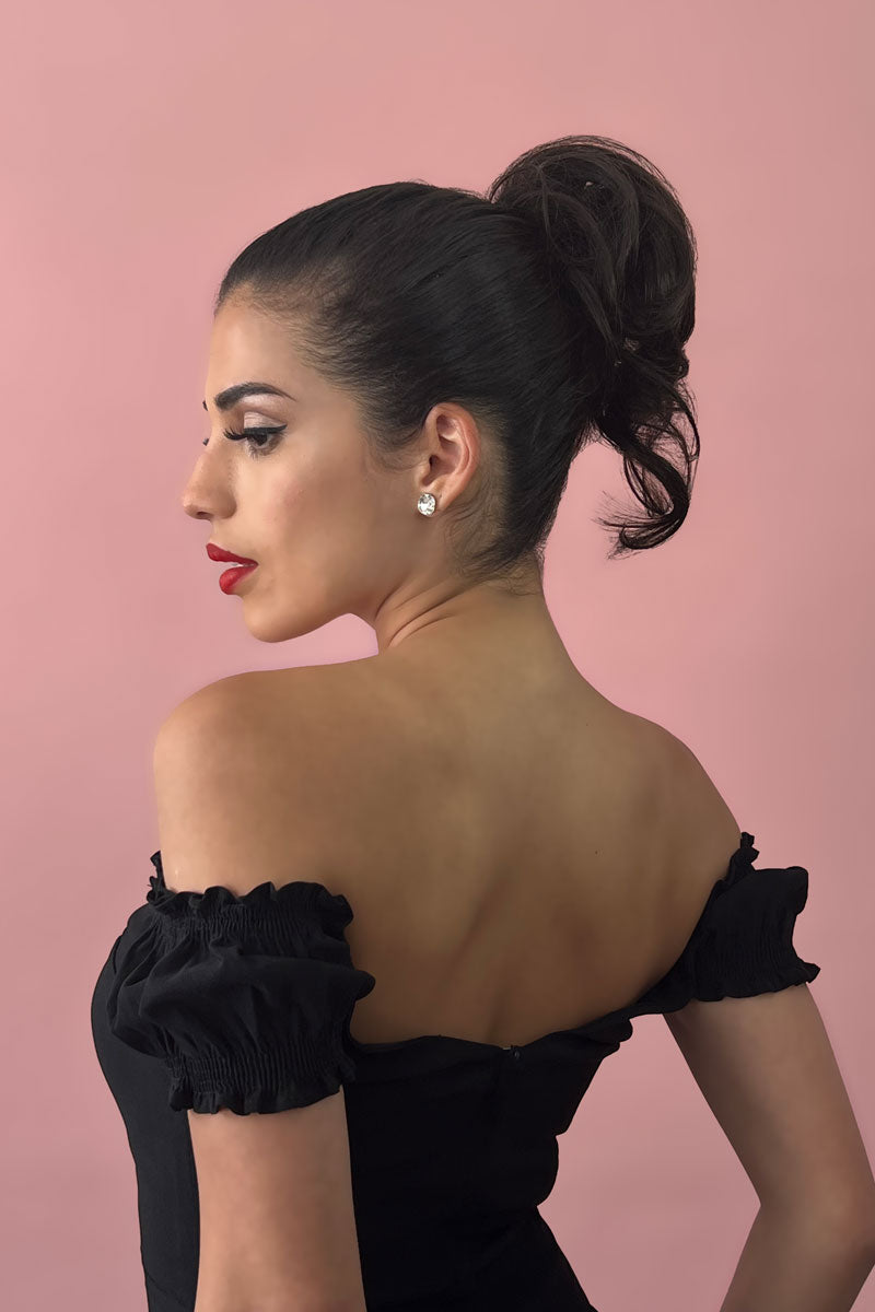 Short ponytail extension hairpiece, short with whisps: Leah copper 130