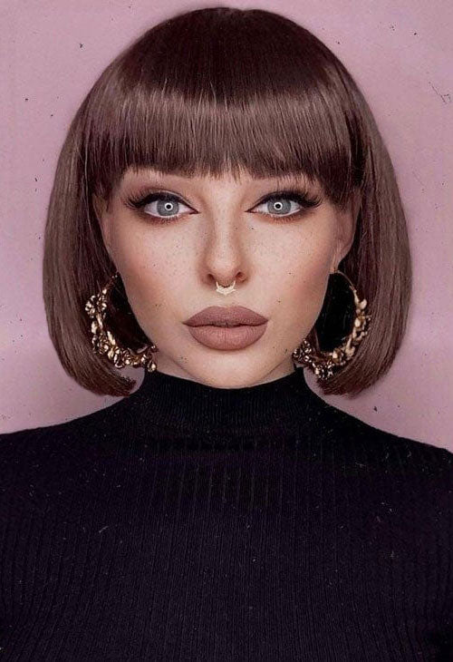 Brown bob wig, chic and stylish: Honour chestnut brown 8